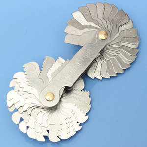 Ensemble de 4 jauges de centrage 55+60, instruments de mesure, jauges de filetage standard américaines 60, 51 pièces, en aluminium, acier inoxydable, plastique - Product Image 5