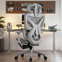 Chaise de bureau moderne en maille Hauteur réglable Design ergonomique Dossier à carreaux Siège creux Cadre en acier inoxydable Mousse Maison Longue assise