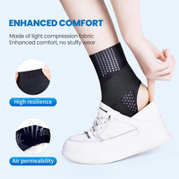 Manchon de compression pour cheville, sangle réglable, léger, ultra-fin, respirant, rembourré en silicone, protection de la cheville