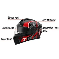 Casque de moto intégral Predator à double visière, coque en ABS, unisexe, casque de motocross, toutes saisons