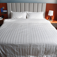 50% coton 50% Polyester luxe coton draps de lit ensemble de draps coton léger rayé Design pour hôtel ensemble de literie lin