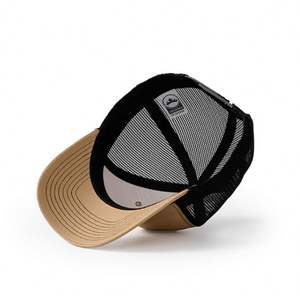 Vente en gros Casquette de baseball personnalisée vierge 5 panneaux en caoutchouc PVC Logo Casquette de baseball deux tons en coton Casquette de papa ajustable Casquette de camionneur en maille à bord incurvé - Product Image 6