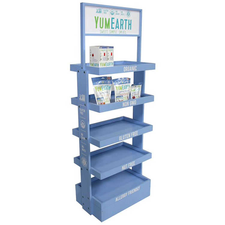 Byrds Cookies Wooden Side Brander Display Rack with Wheels — view 6