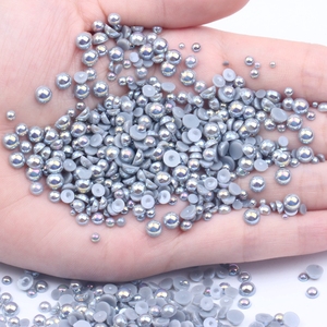 Meilleures ventes 5-12mm mélange tailles 1000 pièces beaucoup de couleurs colle résine demi Flatback perles strass pour vêtements robes bricolage décoration - Product Image 2