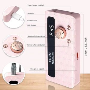 Máquina de manicura recargable para uñas acrílicas, pulido de gel, taladro eléctrico para uñas - 45000 RPM - Product Image 4