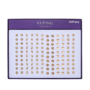 Orecchino-136 <span class=keywords><strong>xuping</strong></span> di modo 18K di colore dell'oro della lega di rame piccolo orecchino della vite prigioniera per le donne - Product Image 1