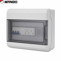 Boîtier de distribution extérieur Wanbo-523 IP65 avec prise MCB et barre omnibus en cuivre pour recharge solaire et véhicules électriques, boîtier DB résistant aux intempéries