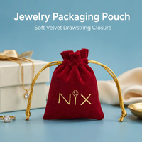 Pochette à bijoux de luxe en velours imprimée sur mesure avec logo, sac de rangement anti-poussière en suède à cordon pour boucles d'oreilles et colliers, vente en gros d'usine
