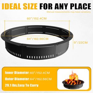 Smokeless Fire Pit Ring Insert 36 Inch Outdoor Fire Pit <b>Liner</b> with Airflow Design <b>for</b> Efficient Burning Mail Order Packing - Product Image 2