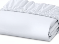 Sprei Fitted Ukuran Twin Putih dengan Kantong Dalam 200TC 100% Katun Percale Lembut dan Bernapas, Penutup Kasur Hotel Grosir Logo Kustom