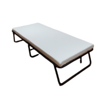 Hôtel extérieur Camping invité Carton emballé ignifuge pas cher 8cm mousse Super simple lit pliant avec matelas