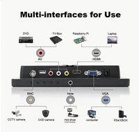 Mini Monitor LCD Portátil de 8 Pulgadas con Puerto de Conexión VGA, HDMI, AV, BNC y USB para Cámaras de Vigilancia CCTV