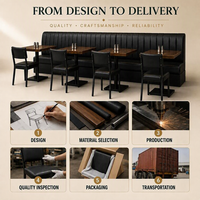 Tabouret de bar industriel Ron Group, table carrée en bois, chaise rembourrée avec structure métallique, ensemble de meubles de restaurant en cuir