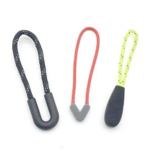 Wholesale Custom Logo ABS Non-<b>Lock</b> <b>Zipper</b> Pulls Puller <b>for</b> Bags-Custom Size Polyester/Nylon Cord PVC Plastic - Product Image 1