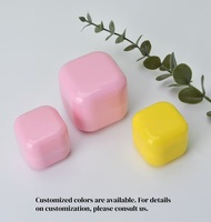 Bocaux cosmétiques en PP de forme carrée arrondie, colorés, à double couche, en plastique, pour crème pour le visage, gommage