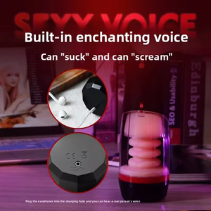 Automatic Retractable Waterproof Airplane Cup Male Masturbator with Real Touch Feeling Frequency <b>Vibration</b> Adult Sound Exercise - Product Image 4