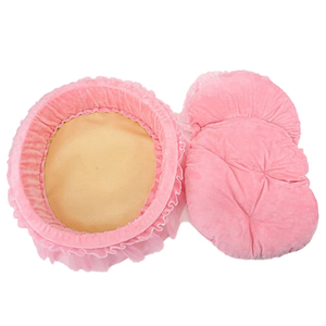 Thời Trang Sang Trọng Mèo Giường Cho Mèo Và Chó Nhỏ Màu Hồng Ren Vật Nuôi Tổ Với Lông Thú Giả Và Lụa Ấm Công Chúa Phong Cách - Product Image 6