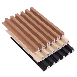木目調モダン耐火木材3D竹木質繊維Wpc壁パネル