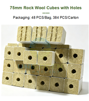 Cubes de laine de roche hydroponiques 75x75x75mm avec trous pour plantes, écologiques, cubes de culture pour serre intérieure, semis hydroponiques