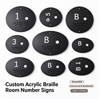 Signalétique tactile en braille en acier inoxydable 316, plaque d'identification de localisation, personnalisable