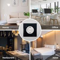 Aplicación de enchufe de Panel de vidrio templado Control remoto por voz Interruptor de enchufe de pared inteligente de la UE Funciona con la aplicación Tuya Smart Life