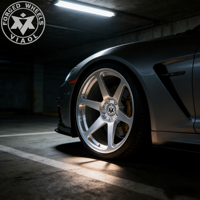 Viaol Nouvelles Jantes Monobloc Luxe à 6 Branches Légères en Argent Brossé Forgées en Alliage d'Aluminium T6-6061 pour Voitures Sportives AMG C300 E500 G45