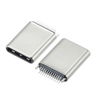 Connettore USB Tipo C Maschio 24 Pin con Guscio Ultra-Sottile Estensibile, Contatti Placcati in Nichel e Oro per Applicazioni PCB