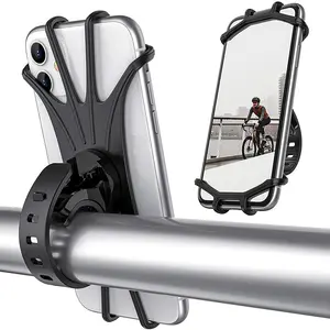 Универсальный держатель на руль для всех сотовых телефонов, подходящий зажим, держатель для телефона на велосипед, мотоциклетный силиконовый держатель для велосипеда