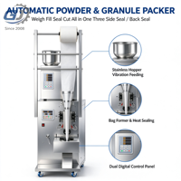 Machine de remplissage automatique de petits sachets de poudre d'épices pour l'emballage de boissons et d'aliments en sacs plastiques, motorisée et multifonctionnelle