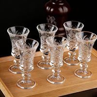 Élégantes coupes à shot en verre gaufré vintage de 1 oz pour whisky et spiritueux