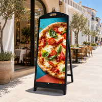 Pantalla LED para Exteriores P2.5 Legible Bajo la Luz Solar, Resistente a la Intemperie IP65, Soporte de Pie Independiente, Cartel Digital para Restaurante