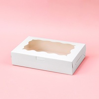 Boîte à pâtisserie en papier kraft avec fenêtre transparente, boîte à pâtisserie jetable pour biscuits, chocolat et desserts, boîte d'emballage de qualité alimentaire