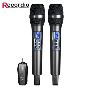 Micrófono inalámbrico de mano dinámico de doble eco para karaoke de estudio en casa, UHF BT, 2 uds., 2 uds.
