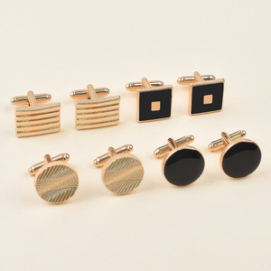 2 pezzi classici Color oro <span class=keywords><strong>argento</strong></span> bottoni <span class=keywords><strong>gemelli</strong></span> quadrati rotondi per festa di lusso <span class=keywords><strong>gemelli</strong></span> da sposa per camicia borchie nere <span class=keywords><strong>gemelli</strong></span> per <span class=keywords><strong>uomo</strong></span> - Product Image 6
