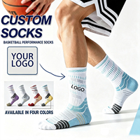 Chaussettes de basketball pour hommes, en tricot, spandex/nylon, rembourrées, antidérapantes, absorbant les chocs, respirantes, anti-humidité