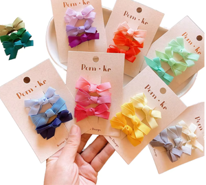 Nuevos Lazos para el Cabello de Tela de Primavera en Oferta, Pinzas para el Cabello, Accesorios para el Cabello para Niños, Juego de 3 Piezas - Product Image 1