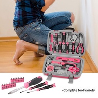 Ensemble d'outils ménagers en acier au carbone de 67 pièces, boîte à outils rose pour femmes, ensemble de pinces et de clés, vente en gros