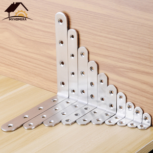 Soporte de esquina de acero inoxidable, 50 unidades, conector de ángulo recto en forma de L grueso para fijación de gabinetes, estantes, armarios, mesas y sillas - Product Image 2