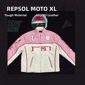 Veste de moto en cuir PU coupe-vent pour homme, taille XL, respirante, vêtements de sport de course automobile, vêtements de course moto - Product Image 3