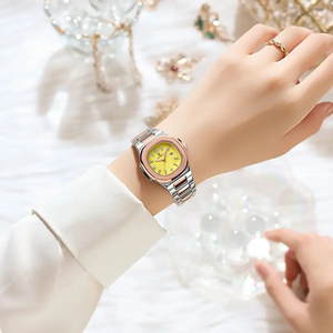 Orologio da Donna Poedagar, Quadrante Quadrato in <span class=keywords><strong>Acciaio</strong></span> Inossidabile, Movimento al Quarzo, Impermeabile, Luminoso, con Data - Product Image 6