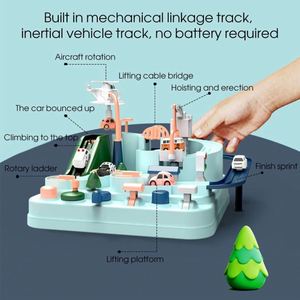 Jouet d'aventure pour enfants : Circuit de course urbain avec parking et véhicules de sauvetage sur rail éducatif - Product Image 4