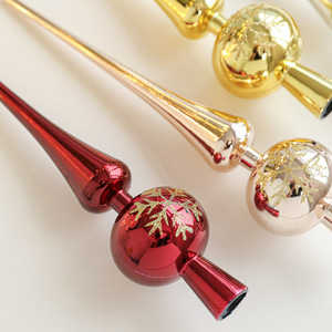 Neue Kürbisbaumspitzen-Sterne, galvanisiert, mit Schneeflockenmuster, bunt, kegelförmig/kugelförmig, europäisch-amerikanischer Stil, Weihnachtsdekoration - Product Image 4