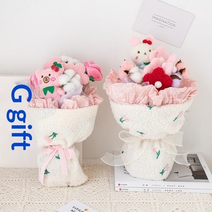Regalo de San Valentín, Ramo de Flores Artificiales, Oso de Peluche, Ramo de Hilo Tejido, Decoración Terminada - Product Image 2