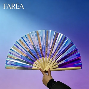 Abanico Plegable de Bambú Artesanal Holográfico Tradicional de 13 Pulgadas al por Mayor - Regalo Natural Hecho a Mano para Decoración de Bodas y Fiestas - Product Image 4