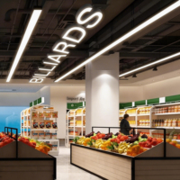 Lustre LED en fer et acrylique sur mesure, forme irrégulière, style industriel, pour bureau, salle de sport, cybercafé, billard, centre commercial