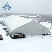 Carpa Modular Temporal de Aluminio para Todas las Estaciones, Refugio Multiusos para Campos de Fútbol, Canchas Deportivas y Almacenamiento en Almacenes Industriales
