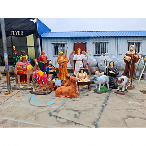 Vente en gros d'église pour la maison, décoration extérieure, grande statue de la Nativité en résine pour le <span class=keywords><strong>Christ</strong></span> religieux, sculpture en fibre de verre grandeur nature - Product Image 1