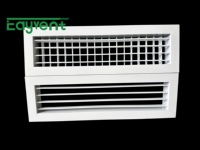 Grille d'aération en aluminium monocouche à lamelles réglables pour plafond et mur, pour l'admission et la sortie d'air des systèmes CVC