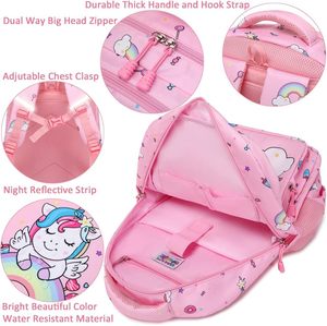 Nuovo prodotto da ragazza per <span class=keywords><strong>unicorno</strong></span> rosa zaino Multi-compartimento Cartoon etichetta privata U-19 zaino scuola - Product Image 5