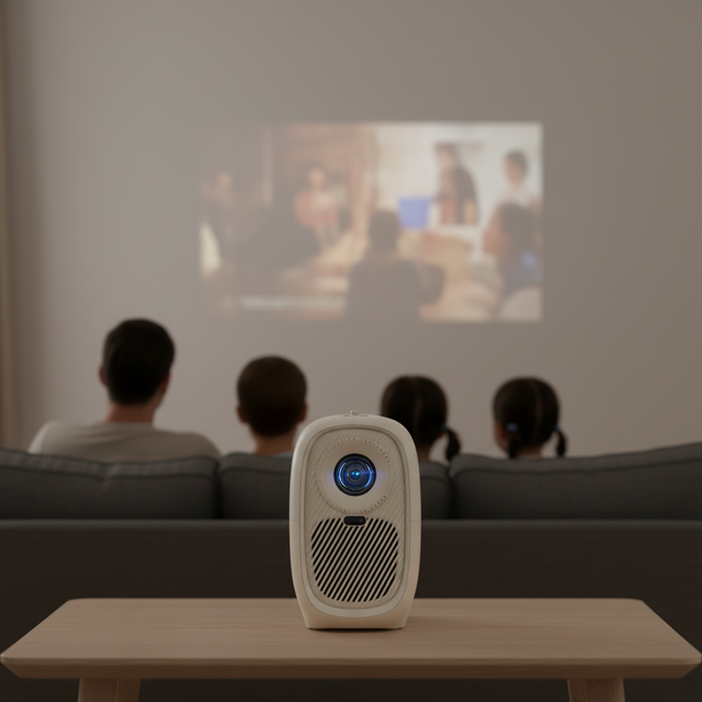 Android WiFi LED Projector with LCD Lamp Pocketable Auto Focus Lens Projector